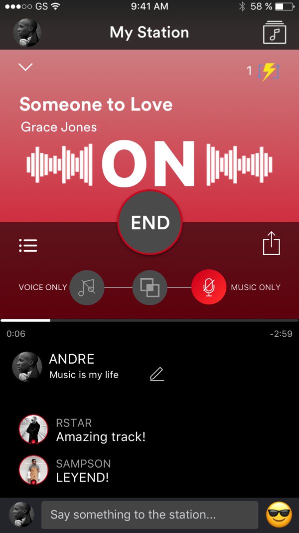 Final control bar with music only active