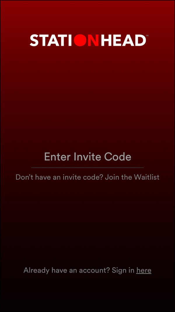 Enter invite code screen with link to join the waitlist